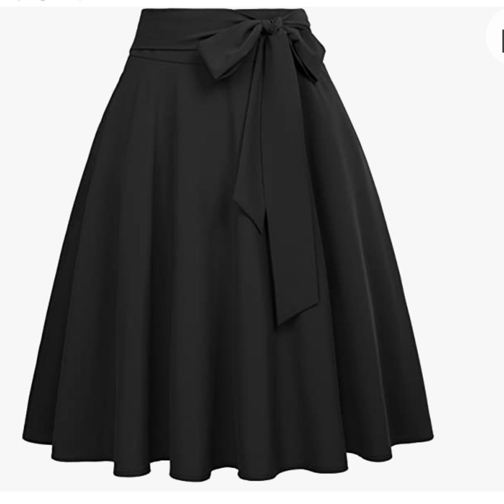 Women's High Waist A-Line Pockets Skirt Skater Pleated Midi Skirt ( BNIP )
